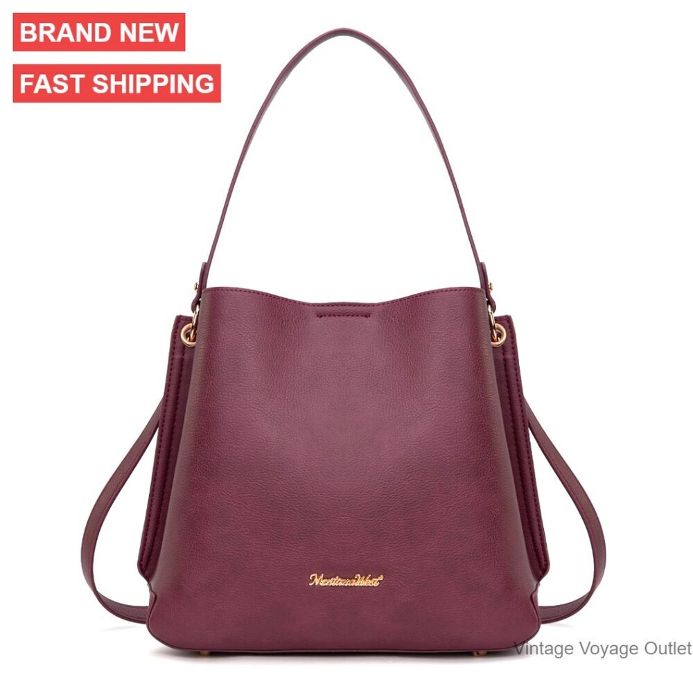 Medium Hobo Purse with Crossbody Strap, PU Leather Shoulder Bag